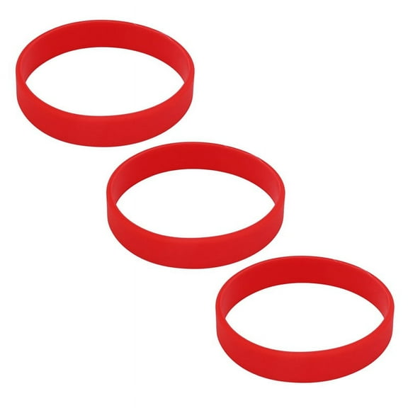 3X Fashion Silicone Rubber Elasticity Wristband Wrist Band Cuff Bracelet Bangle Red