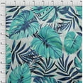 thumbnail image 4 of oneOone Polyester Spandex Turquoise Blue Fabric Tropical Leaf With Texture Sewing Craft Projects Fabric Prints By Yard 56 Inch Wide, 4 of 4