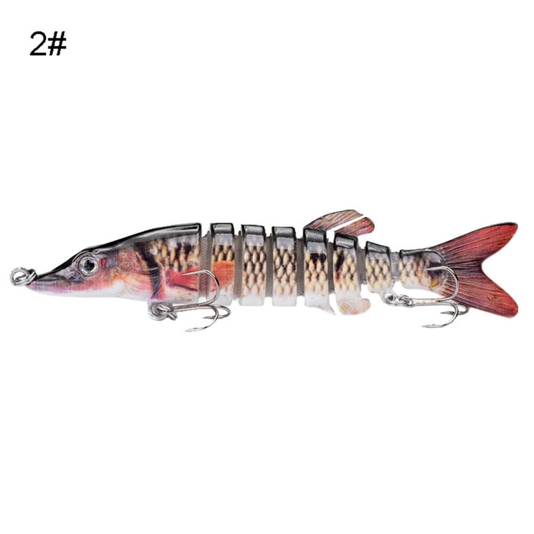 Fishing Lure Pike Muskie Lures Lifelike Multi Jointed Swimbait Segement Hard Minnow Bait Trible Hooks, Size: 12.5, 2#,1PCS
