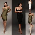 thumbnail image 1 of Mode Femmes Bodycon Strappy V Cou Bleu Marine Floral Dentelle Soirée Cocktail Parti Crayon Robe Courte, 1 of 1