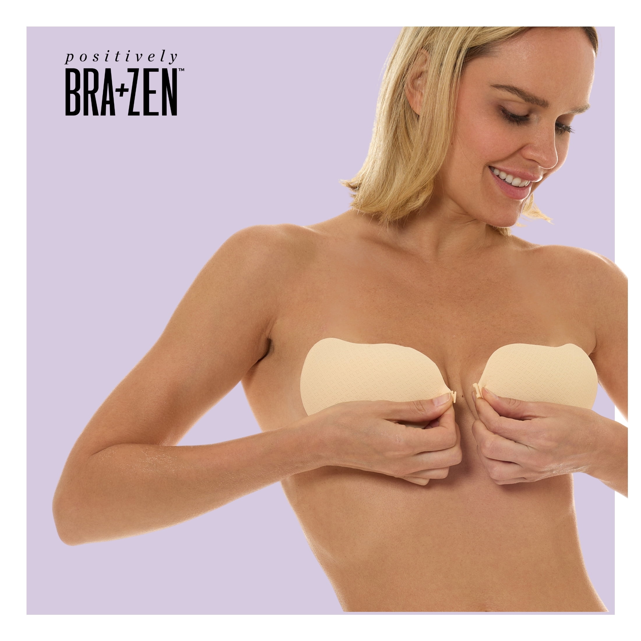 Positively BRA+ZEN Women's Push-Up Adhesive Strapless Backless Bra Size A-C