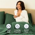 thumbnail image 4 of Juego de sábanas CGK Unlimited tamaño full, refrescante, verde esmeralda, 4 of 8