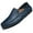 Blue, variant on Go Tour Men's Premium Genuine Hand-made Leather Casual Slip on Loafers Breathable Driving Shoes Fashion Slipper B Black Punched 13/50
