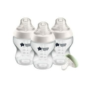 Tommee Tippee Closer to Nature Baby Bottles and Breast-Like Pacifier, Breast-Like Nipples with Anti-Colic Valve, 9oz, 3 Count