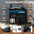 thumbnail image 4 of JOIVI LED Nightstand with Charging Station, 2-Drawers High Gloss Bedside Table, Modern End Side Table with LED Lights, Black, 4 of 10