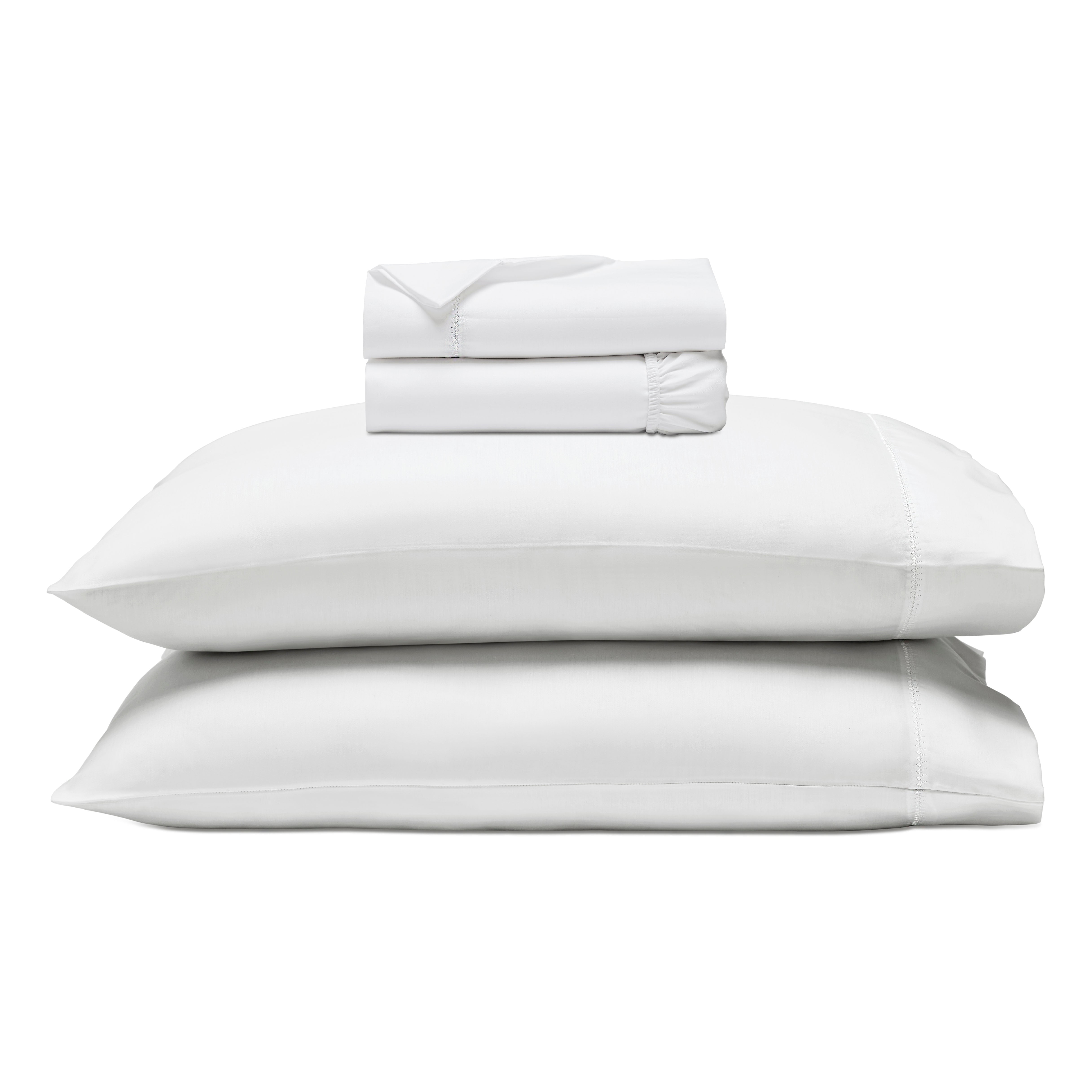Superior Cotton Blend 600 Thread Count Embroidered Sheet Set, Split King, White