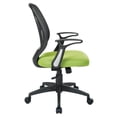 thumbnail image 3 of Screen Back Chair with Green Mesh Flip Arms and Silver Accents, 3 of 7