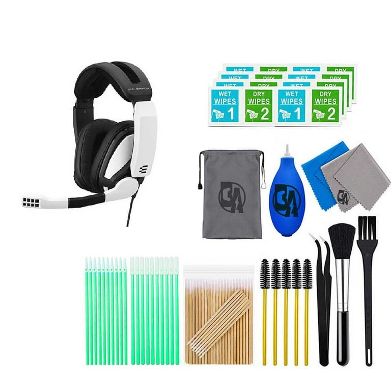 EPOS GSP 301 Closed Acoustic Gaming Headset microphone Black White With Cleaning Kit Bolt Axtion Bundle Like New