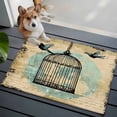 thumbnail image 3 of 2x3 Ft Entryway Area Rug, Teal Vintage Birds Kitchen Rug Runner Washable Floor Mat, Retro Birdcage Watercolor Non Slip Indoor Door Mat Throw Carpet for Bathroom Living Room Bedroom, 3 of 8