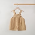 thumbnail image 2 of Posijego Toddler Baby Girls Overalls Shorts Cotton Romper Suspender Jumpsuits Kids Infant Girls Solid Color Summer Outfits, 2 of 5