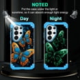 thumbnail image 2 of Casetego for Samsung Galaxy S26 Ultra 5G Case,Glow in The Dark Three Layer Heavy Duty Sturdy Shockproof Protection Rugged Hard PC+Soft TPU Bumper Case for Galaxy S26 Ultra,Blue Gold Butterfly, 2 of 8