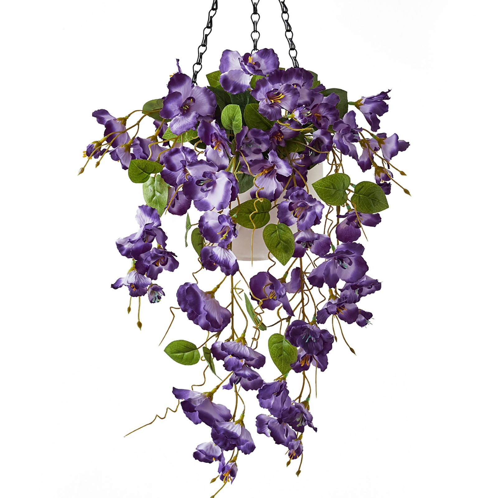 4pcs Artificial Fake Hanging Hibiscus Flowers Plants Baskets for Outdoor Outside Spring Summer Decoration, Faux Silk Hibiscus Long Vines in Planter UV Resistant Realistic Flowers