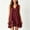 Wine, variant on QUNYINEY Sleeveless Womens Sun Dresses A Line Mini Black Summer Tank Dress V Neck Casual Ruffle Loose Fit Dresses