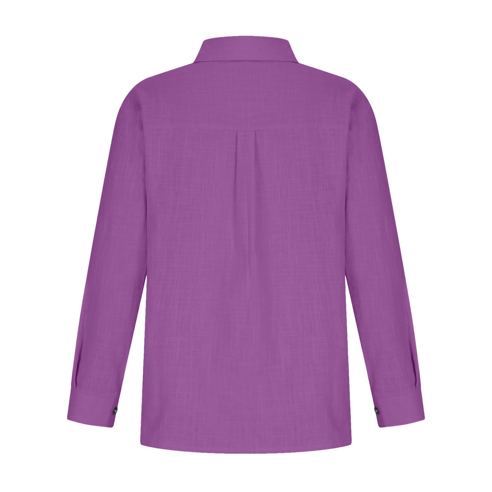 CFLVAEK Gauze Linen Cotton Tops Women Dressy Collared Button Down Office Shirt Lightweight Rolled Up 3/4 Sleeve Plain Color Blouses