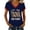 Dark Blue, variant on MEICHEN Women's American 250th Anniversary Shirts Summer Short Sleeve Graphic Tees V Neck Patriotic Blouses Tops