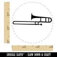 thumbnail image 2 of Trombone Music Instrument Silhouette Self-Inking Rubber Stamp Ink Stamper - Yellow Ink - Small 3/4 Inch, 2 of 7