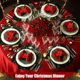 thumbnail image 3 of Dalrosia Christmas Poinsettia Napkin Rings Set of 6 Napkin Holders with Gold Poinsettia Flowers,Berries,Christmas Napkin Rings Dinning Table Setting for Wedding Party Holiday Banquet Decor, 3 of 6