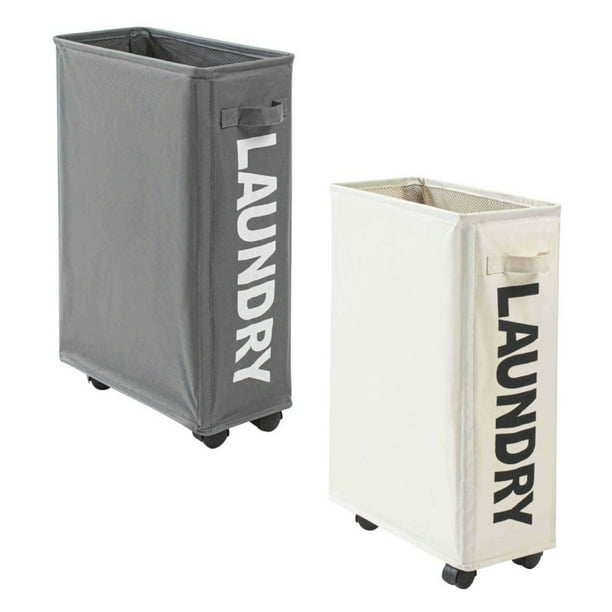 Aluminum Frame Laundry Basket Dirty Clothes Laundry Basket With Brake Function Universal Wheel