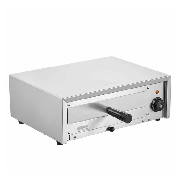 12-inch Electric Pizza Oven 1500W, 122-662°F Temperature Control, Stainless Steel, Removable Crumb Tray, for Home & Commercial Use