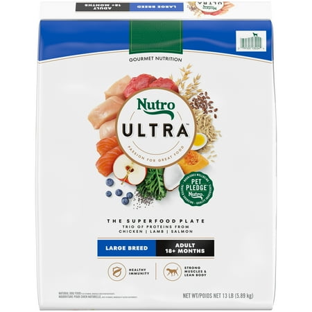 Nutro Ultra Adult Large Breed Dry Dog Food  Chicken  Lamb And Salmon  Protein Trio  13 Lb. Bag ( 06/28/25