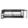 thumbnail image 6 of Noble House Heliox Full Reversible Corner Bed Frame with Bookcase and Drawers, LED Light, Charging Station, Black, 6 of 8