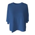 thumbnail image 5 of Wang6 Women Cropped Loose Fit T Shirts Summer Womens Short Sleeve Tops Ladies Causal Solid Going out Tees Shirt 0624liBU2 XL, 5 of 6