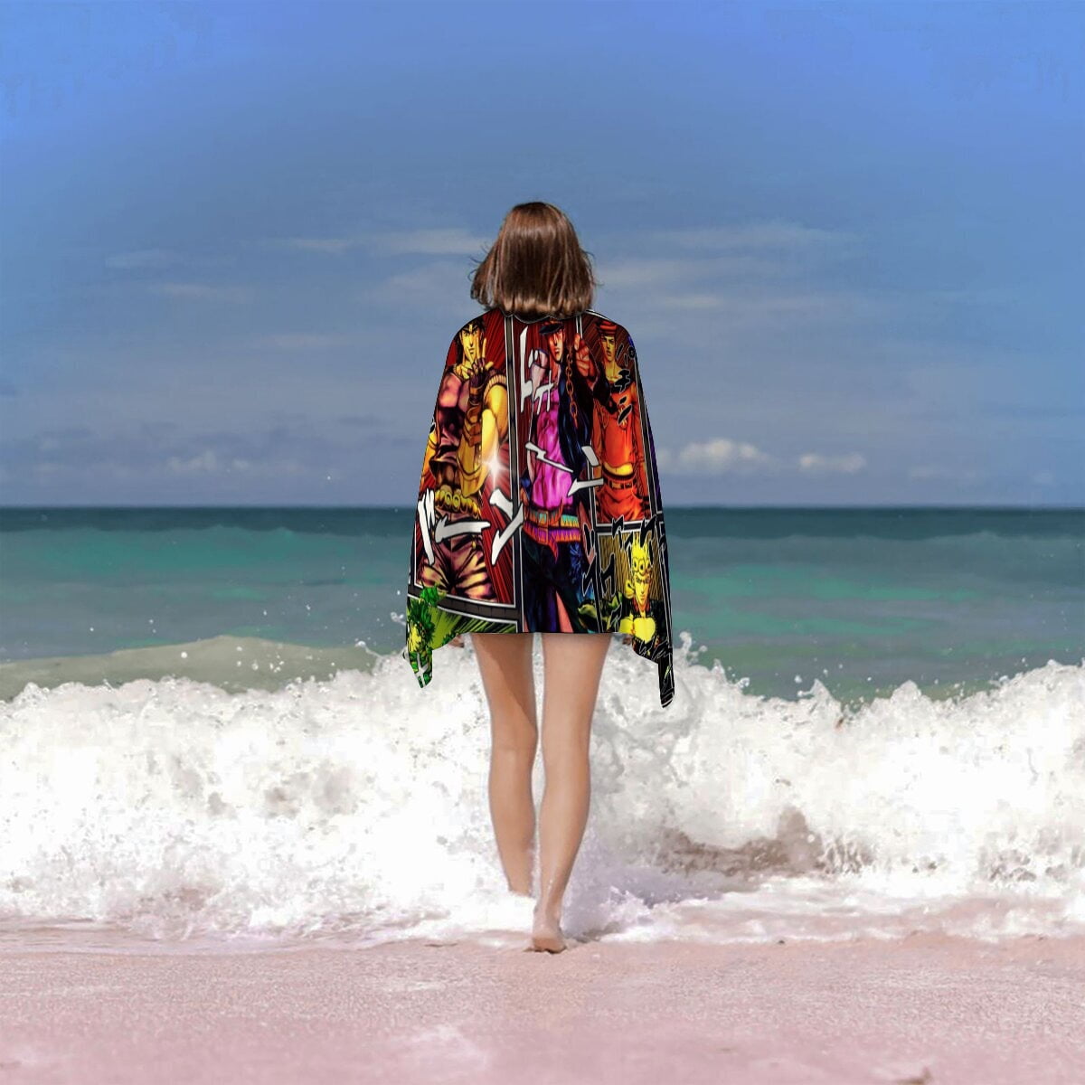 JoJo's Bizarre Adventure Gifts Beach Towel for Women Girl Birthday Inspired Fan Bath Outdoor Music Lover