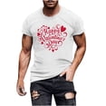thumbnail image 2 of Edvintorg Valentine'S Day Couples Shirts For Him And Her Clearance Funny Love Letter Printed Short Sleeve Men'S T-Shirt Casual Tops Tee Classic Fit Basic Shirts White M, 2 of 4