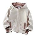 thumbnail image 2 of Cowsor Baby Kids Sherpa Jacket with Zipper, Cotton-Lined Fuzzy Outerwear Coat for Infant Toddler, 2 of 5