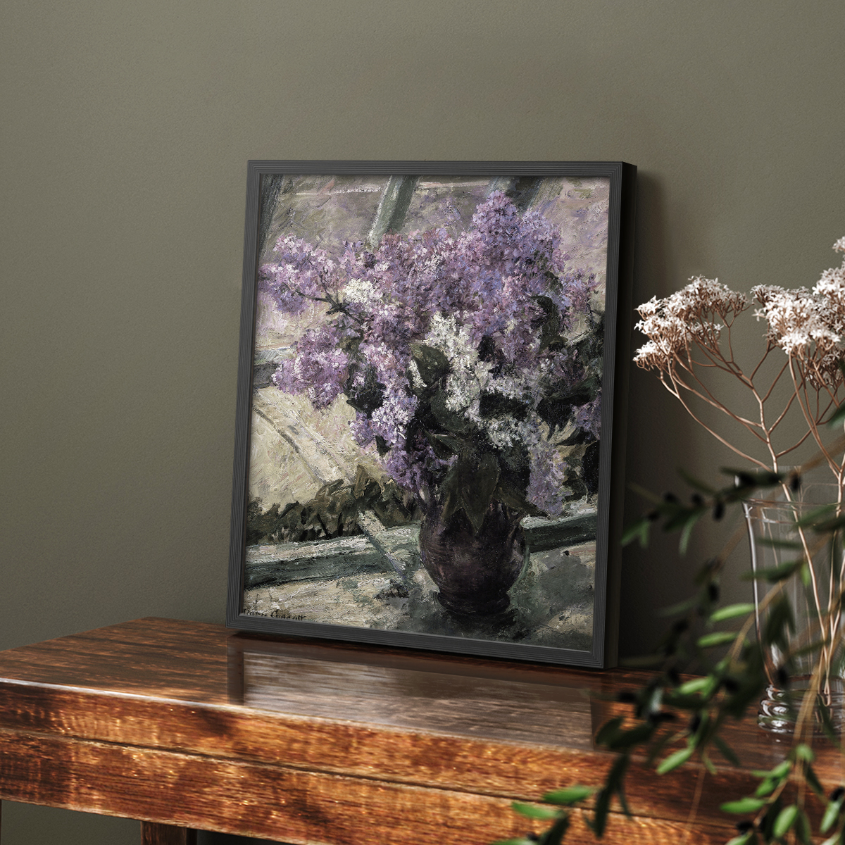 Vintage Floral Print CCLXX - 14in. x 11in. Vintage Framed Print in Black Wood Frame
