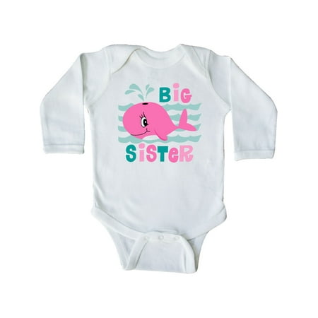 

Inktastic Whale Big Sister Gift Baby Girl Long Sleeve Bodysuit