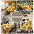 thumbnail image 6 of Sunflower Bee Tapestry for Bedroom Wall Hanging Tapestry, Black White Lattice Yellow Floral Flower Ceiling Backdrop Tapestries Poster Blanket Wall Decor for Teens Room Living Room Dorm 59" x 90", 6 of 8