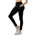 thumbnail image 4 of 2 Pack Women's High Waisted Active Full Leggings With Side Pockets 28"Inseam Yoga Workout Pants, 4 of 5