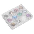 thumbnail image 2 of 12 colores Nail Art lentejuelas hoja de arce brillantina para uñas copos decoración brillante herramienta de manicura, 2 of 8