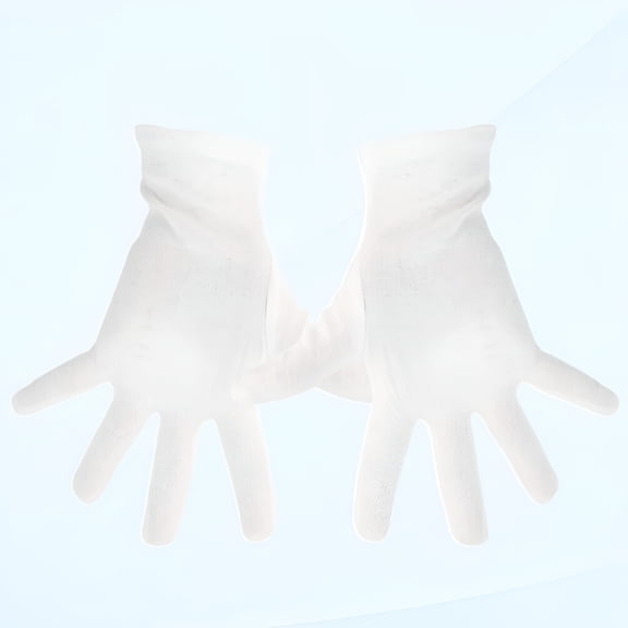 TELOLY 12 Pairs Small 100% White Cotton Gloves for Eczema, Moisturizing Hand Therapy Gloves for Night Sleep