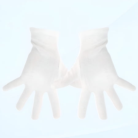 TELOLY 12 Pairs Small 100% White Cotton Gloves for Eczema, Moisturizing Hand Therapy Gloves for Night Sleep