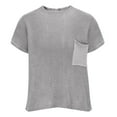 thumbnail image 3 of FAIWAD Short Sleeve Sweater for Women Ribbed Knit Crochet Pullover Tops Trendy Casual Plain Knitwear, 3 of 6