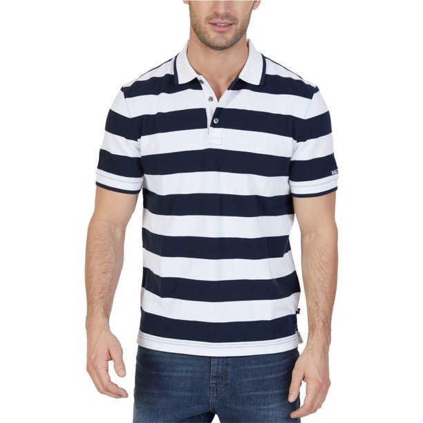 Polo Rugby Nautica Heritage Stripe Hombre Azul Mediano