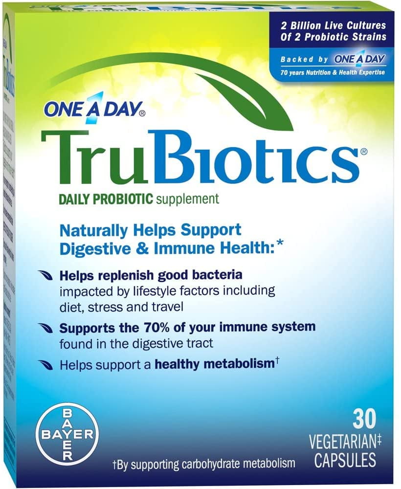 One A Day TruBiotics, Daily Probiotic Supplement for Digestive Health, 30-Capsule Box