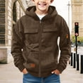thumbnail image 2 of Mercatoo Full Zip Tactica1 Hoodies for Boys Cargo Long Sleeve Hooded Sweatshirt with Pockets Teen Casual Fall Winter Pullover, 2 of 5