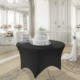 thumbnail image 3 of Lann's Linens 72-inch Round Spandex Tablecloth in Black, 6ft Stretch Fitted Table Cover, 3 of 7
