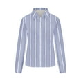 thumbnail image 5 of GigrtiJin Womens Fall Striped Shirts Long Sleeves Button down Fashion Casual Tops Comfy Loose Basic Cardigan Shirt, 5 of 5