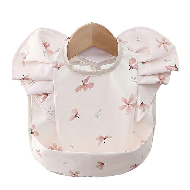 Baby Bibs Smock Bibs For Babies 6-24 Months Waterproof Food Catcher Bibs with Pocket Mess Proof Baby Eating Bibs Durab
