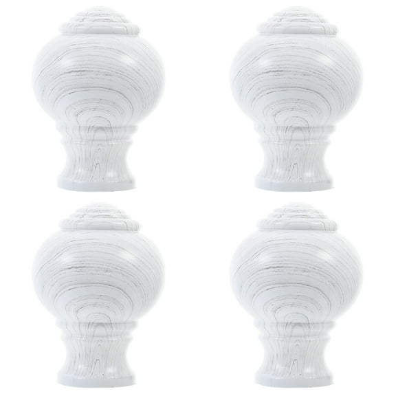 WSTEER 4-Pack Decorative Curtain Rod Finials, Stylish Curtain Pole Ends and Plugs for Home Window Treatments