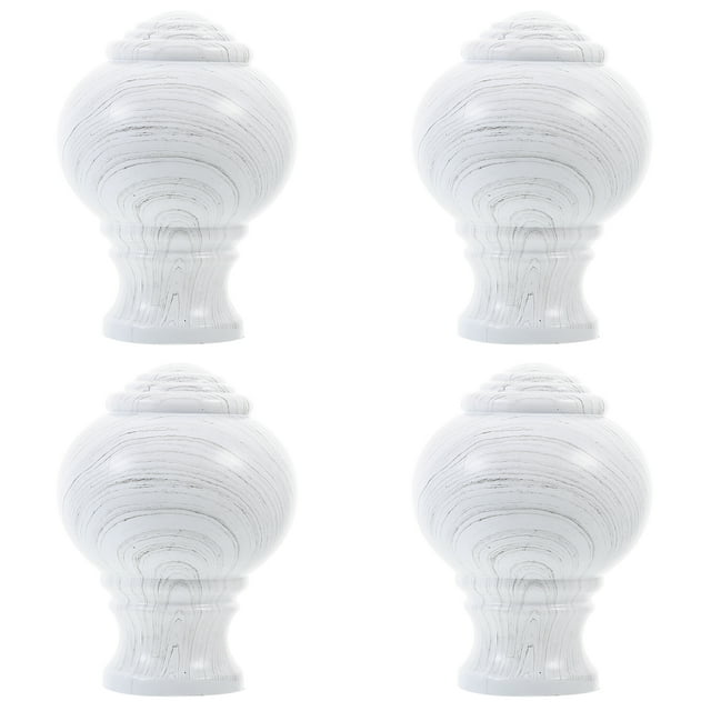 Miangastore Pièces de Rechange pour Tringle à Rideau 4Ensemble Plastique Grain de Bois Chêne Blanc Facile à Installer