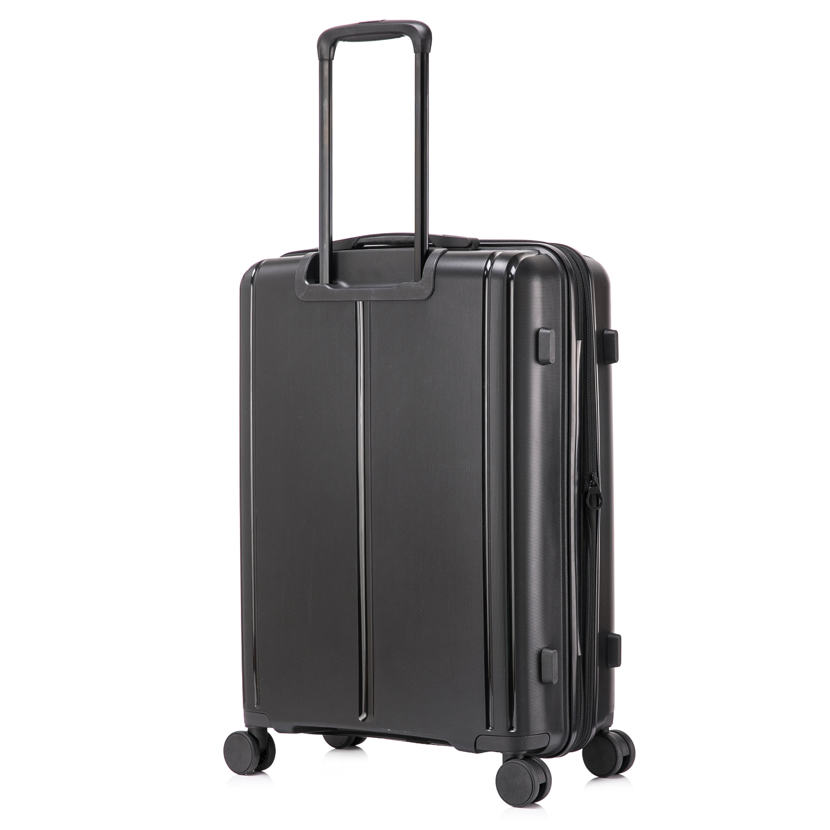 DUKAP AIRLEY 24" Lightweight Hardside Checked Luggage with Spinner Wheels, Handle and Trolley, Black