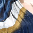thumbnail image 2 of Blue Gold Marble Blanket,Comfortable Soft Flannel Throw Blanket,All Season,Warm Lightweight Blankets for Sofa Bed Couch Living Room Chair,50"x60"(130x150cm), 2 of 4