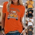 thumbnail image 1 of Fiudx Tops para Mujer Camiseta de Manga Corta con Estampado de Cuello Redondo Informal de Verano para Mujer, 1 of 4