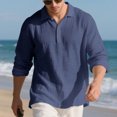 thumbnail image 5 of Men’s Linen Shirts Long Sleeve Yoga Tops Casual Summer Hippie Beach T Shirts, 5 of 9