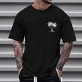 thumbnail image 3 of Rvwovn Men's Short Sleeve Graphic T-Shirt, Hawaiian Tropical Tree Printed Summer Casual Tee, 3 of 4